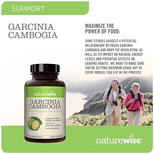 Naturewise Garcinia Cambogia with Pure Garcinia Cambogia Extract, 60% HCA Concentrati NatureWise