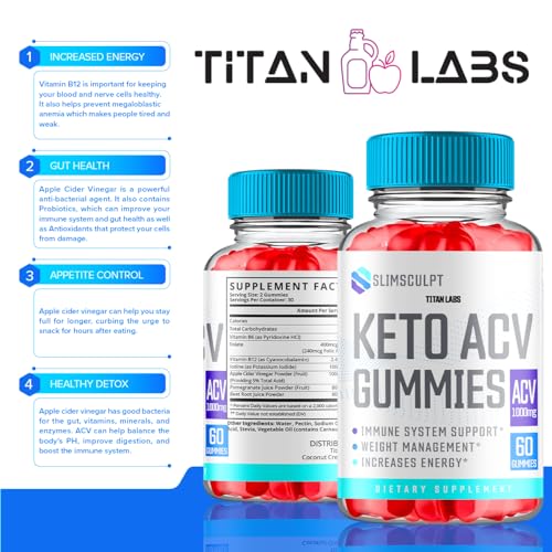 Slimsculpt Keto ACV Gummies, Slim Sculpt Keto ACV Gummies Advanced Weight Loss 1000MG Titan Labs