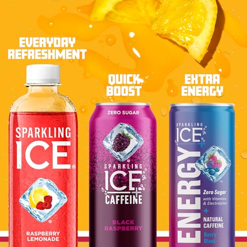Sparkling Ice, Raspberry Lemonade Sparkling Water, Zero Sugar Flavored Water Sparkling Ice