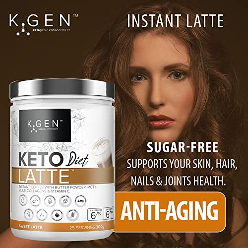 Instant Bulletproof Keto Coffee Creamer UK Made Collagen Latte | Butter Powder, Coconut MCTs & Vitamin C K GEN ketogenic enhancement