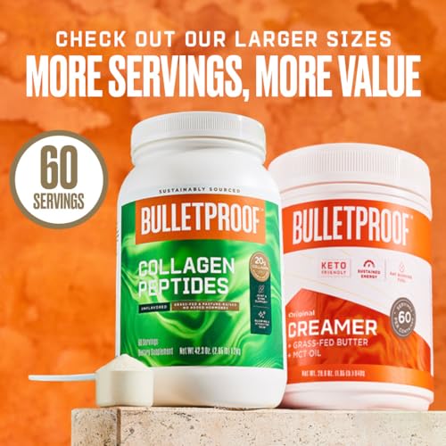 Bulletproof Vanilla Bean Energy Collagen Protein Powder, 18.3 Ounces, Caffeine-Free Fuel Bulletproof
