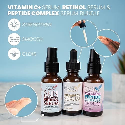 Eva Naturals Anti-Aging Serum Bundle - Vitamin C Serum, Hyaluronic Acid Serum Eva Naturals