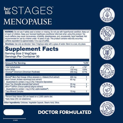 Solaray Menopause her Life Stages - Menopause Supplements for Women - Supports Weight Loss