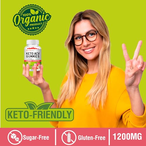 NutriKrisp Organic Keto ACV Gummy for Weight Loss - Sugar & Gluten Free Apple Cider NutriKrisp