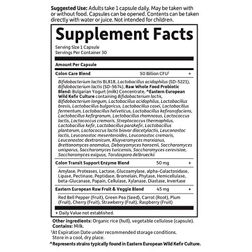 Garden of Life RAW Probiotics Colon Care Shelf Stable - 50 Billion CFU Guaranteed Garden of Life