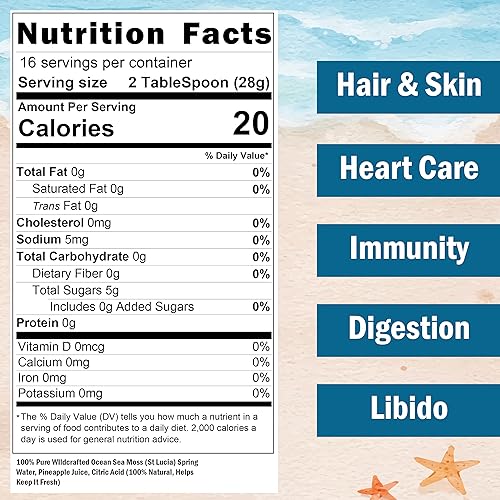 Healistix Pineapple Irish Sea Moss Gel 16 Oz - St Lucia Wildcrafted Seamoss Gel, Packed HX HEALISTIX