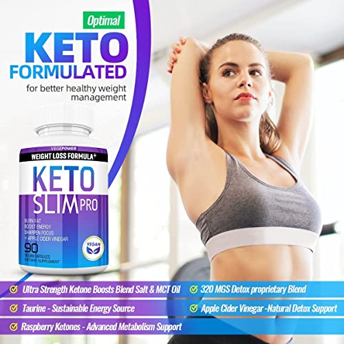 Keto Diet Pills Plus Apple Cider Vinegar - Exogenous Ketones Supplement for women men VEGEPOWER