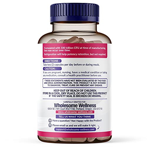 Dr. Formulated Raw Probiotics for Women 100 Billion CFUs with Prebiotics Wholesome Wellness