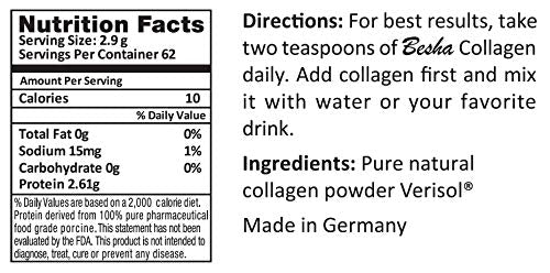 Verisol Collagen Bioactive Peptides (Natural Collagen Powder) Made in Germany BESHA INC