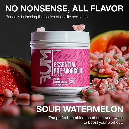 RAW Essential Pre-Workout Powder (Sour Watermelon) - Chris Bumstead Sports Nutrition RAW