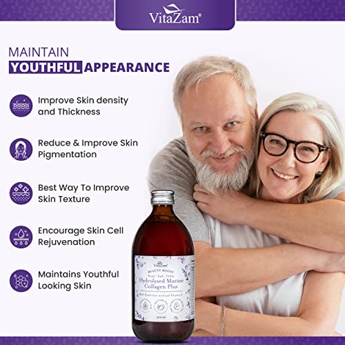 Diamond Elixir Marine Liquid Collagen Type 1 & 3 Hydrolysed Collagen Peptides 10000mg VitaZam