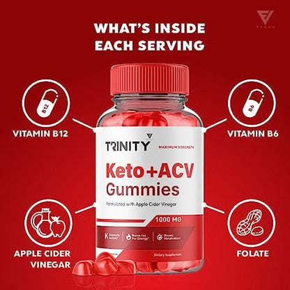 (3 Pack) Trinity Keto, Trinity Keto ACV Gummies - Trinity Keto ACV Gummies Advanced Apple