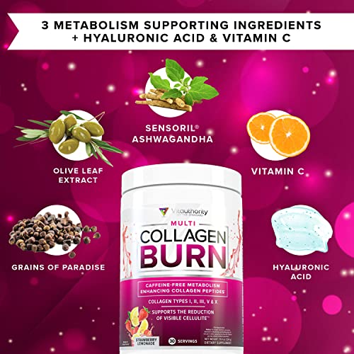 Multi Collagen Burn: Multi-Type Hydrolyzed Collagen Protein Peptides with Hyaluronic Acid Vitauthority
