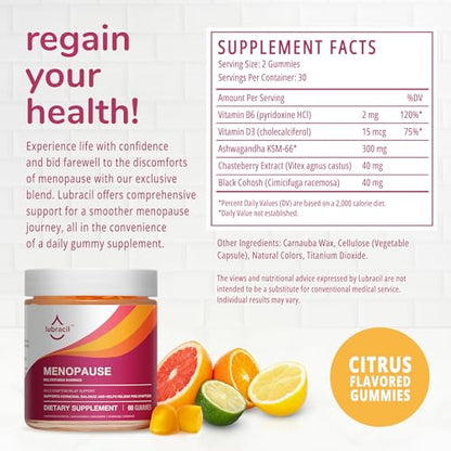 Lubracil - Menopause Gummies - Women's Natural Hormone-Free Daily Dietary Supplement