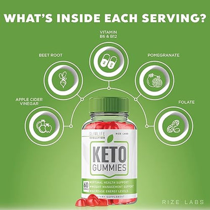 (2 Pack) SlimLife Keto Gummies, SlimLife Evolution Keto Gummies for Advanced Weight Loss