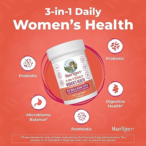 MaryRuth's 3-in-1 Daily Health Probiotics for Women | Clinically Tested | Hormone Support MaryRuth Organics