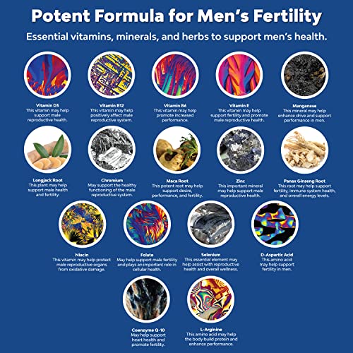 Prenatal Multivitamin Male Fertility Supplement - Mens Fertility Supplement with L-Arginine D-Aspartic Acid and Maca Root Prenatal Vitamins for Enhanced Motility Volume Potency and Fertility Support Natures Craft