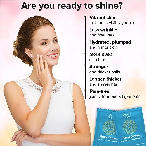Marine Collagen Powder 10000mg with Hyaluronic Acid Biotin and Vitamin C A D3 E - Collagen Internal Youth