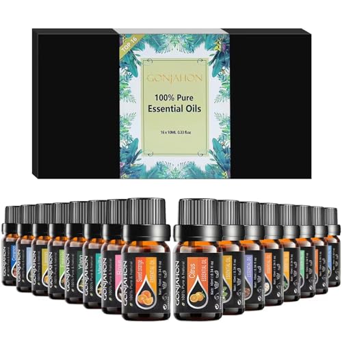 KMSCO Essential Oils Set -Top 16(0.33Fl Oz) Organic Plant Natural Fragrance Scents Blends Oil KMSCO
