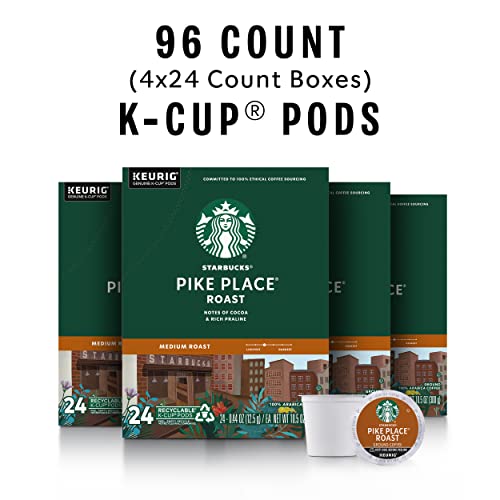 Starbucks K-Cup Coffee Pods—Medium Roast Coffee—Pike Place Roast for Keurig Starbucks