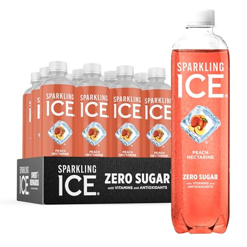 Sparkling Ice, Peach Nectarine Sparkling Water, Zero Sugar Flavored Water, with Vitamins 