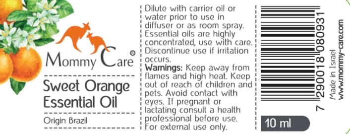 mommy care Sweet Orange Essential Oil for Aromatherapy 0.338 fl oz Brazil Origin MOMMY CARE