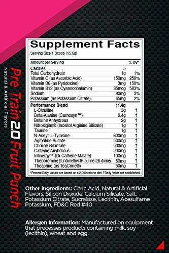 Rule 1 Proteins R1 Pre Train 2.0 25 Serv Fruit Punch, 390 Gram