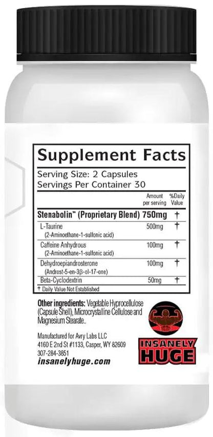 17-BOL Anabolic Supplement by Avry Labs, Hardening, Cutting, & Bulking Agent Supports Muscle Growth and Mass, 60 Capsules