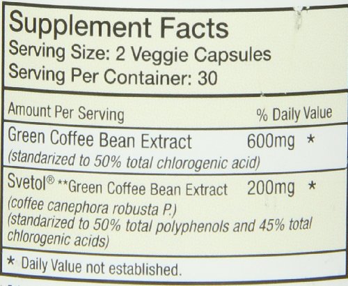 Absolute Nutrition Diet Supplement, Green Coffee Bean Extract with Svetol, 60 Count Absolute Nutrition