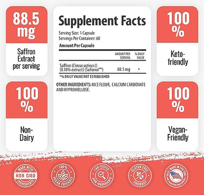 1 Body Saffron Extract 8825 – Antioxidant & Mood Support Saffron Supplement