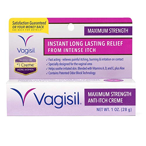 Vagisil Maximum Strength Feminine Anti-Itch Cream with Benzocaine for Women, Helps Relieve Yeast Vagisil