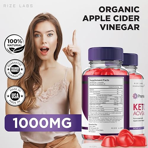 rize labs (3 Pack) Premier Keto ACV Gummies, Premier Keto Gummies for Advanced Weight rize labs