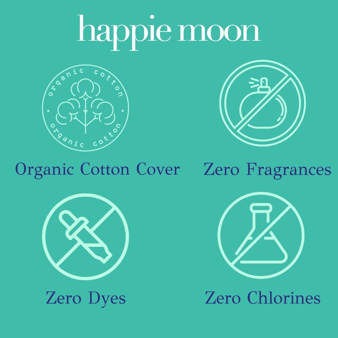 happie moon Tween and Teen Pads | Small Organic Cotton Cover Period Pads | Ultra Thin Cotton Pads Happie Moon