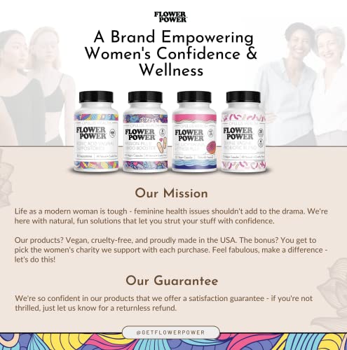 Flower Power 'Divine Vagine' Blend - 30 ct for Balance Urinary Tract Infection, V Health Support for Women Flower Power