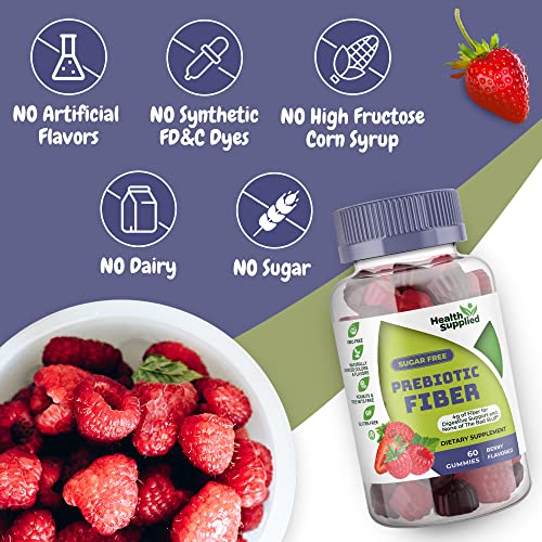 Fiber Prebiotic Gummies Sugar Free, Keto Friendly 2 Pack | Gut Cleansing, Digestive Health Health Supplied