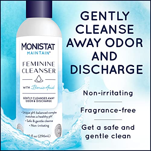 Monistat Boric Acid Feminine Cleanser, Fragrance Free Feminine Wash, 10 Fl Monistat
