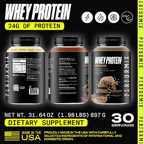 PERFORMIX - Whey Protein Isolate Blend - 24g of Protein - 5.4g of BCAAs - 110 Calories PERFORMIX