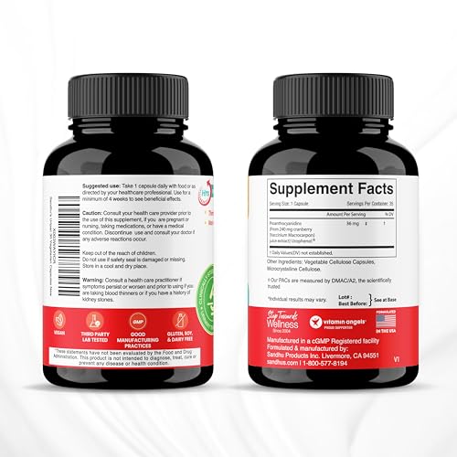 Sandhu's Uripac 35 Vegetarian Capsules with 9X High Strength 240mg Cranberry Sandhu's