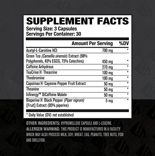 Burn XT Black Thermogenic Fat Burner - Weight Loss Supplement, Appetite Suppressant Jacked Factory