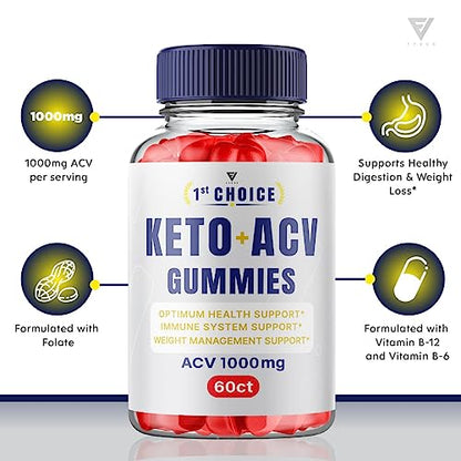 (2 Pack) 1st Choice Keto ACV Gummies, First Choice Gummies Advanced ACV - 1st Choice