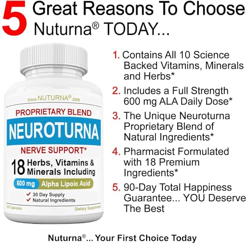 Neuropathy Support Supplement with 600 mg Pure Alpha Lipoic Acid Nuturna
