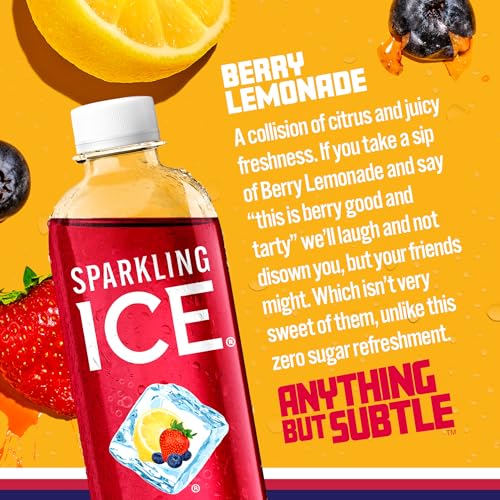 Sparkling Ice, Berry Lemonade Sparkling Water, Zero Sugar Flavored Water, with Vitamins Sparkling ICE
