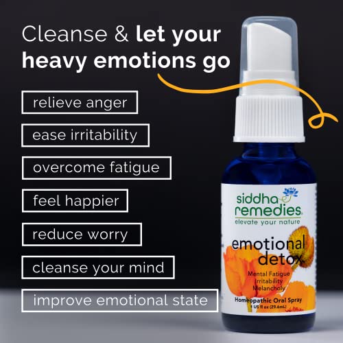 Siddha Remedies Emotional Detox Homeopathic Oral Spray for Melancholy, Irritability Siddha