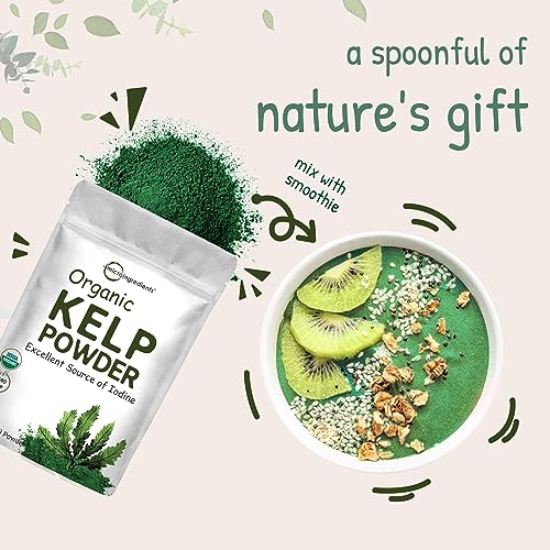 Organic Kelp Powder Supplement, 2lbs | Sustainably US Grown, Raw Ascophyllum Nodosum Micro Ingredients