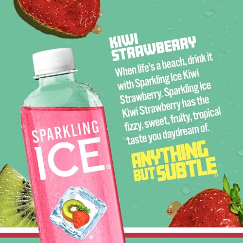 Sparkling Ice, Kiwi Strawberry Sparkling Water, Zero Sugar Flavored Water, with Antioxidant Sparkling ICE