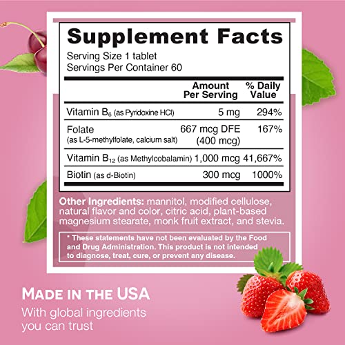 EZ Melts Dissolvable Energy, Memory & Mood Enhancer, Blend of B-Vitamins, Sugar-Free EZ Melts