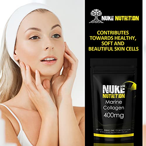 Nuke Nutrition Marine Collagen Capsules - 400mg - 120 Capsules - High Strength Collagen Nuke Nutrition