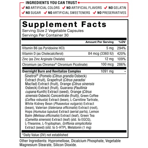 Force Factor LeanFire PM Weight Loss Pills for Women & Men, Fat Burner & Overnight Force Factor