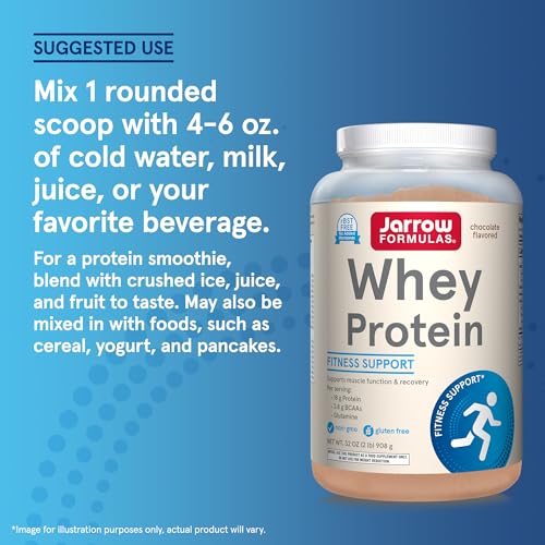Jarrow Formulas Whey Protein With 18 g of Protein, 3.8 g of BCAAs, & Glutamine, Dietary Jarrow Formulas