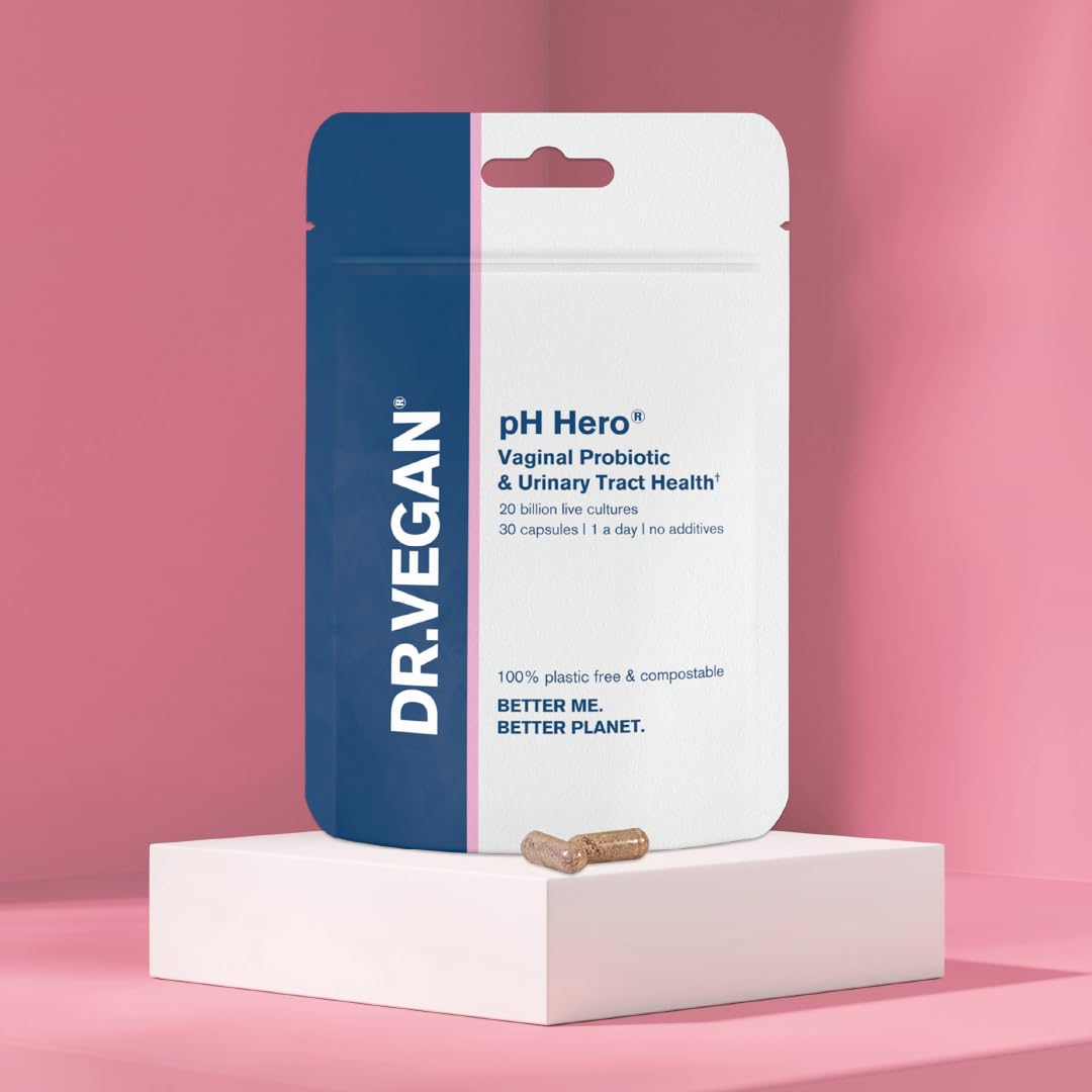DR.VEGAN | pH Hero | Supports Balanced Vaginal Flora | 50bn CFU | Cranberry | Sea Buckthorn dr vegan